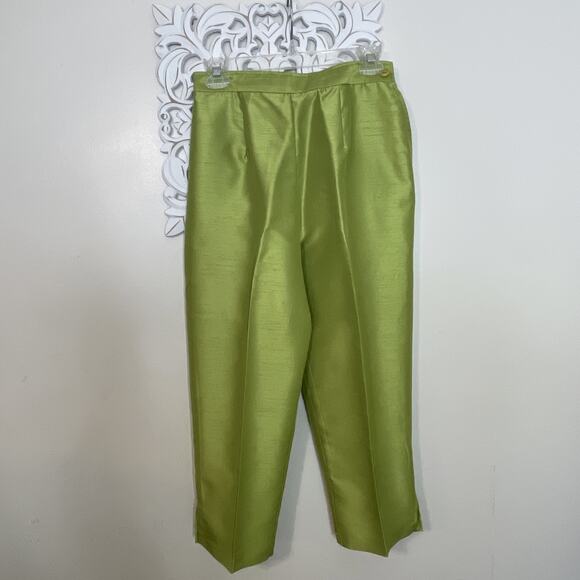 AMY JESS Women's Small 3-Piece JACKET TOP PANT Set Chartreuse GREEN Made in USA - Picture 7 of 16